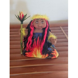 4" Art Doll Pele, Volcano Goddess